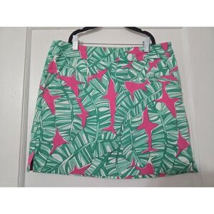 Loudmouth Golf Fairway Classic Underwater Palm Pink Sharks Skort Size 6